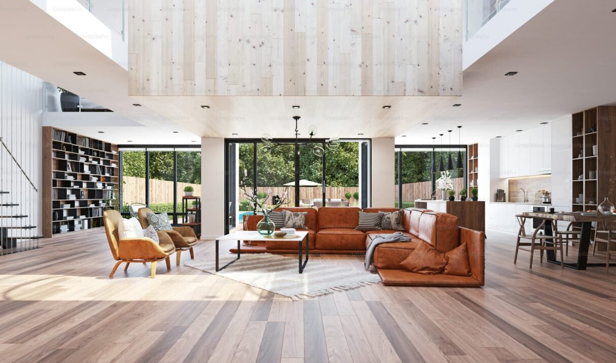 clean rustic living room